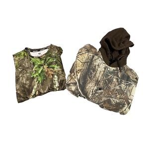 LOT OF 2 Youth XL/Men's S Camo Hunting Redhead Jacket /Mossy Oak Shirt SEE DESC